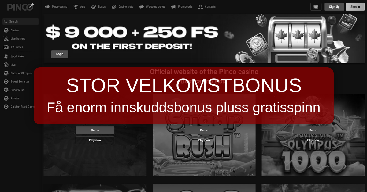 Pinco Casino Norge - Premium Online Spillopplevelse